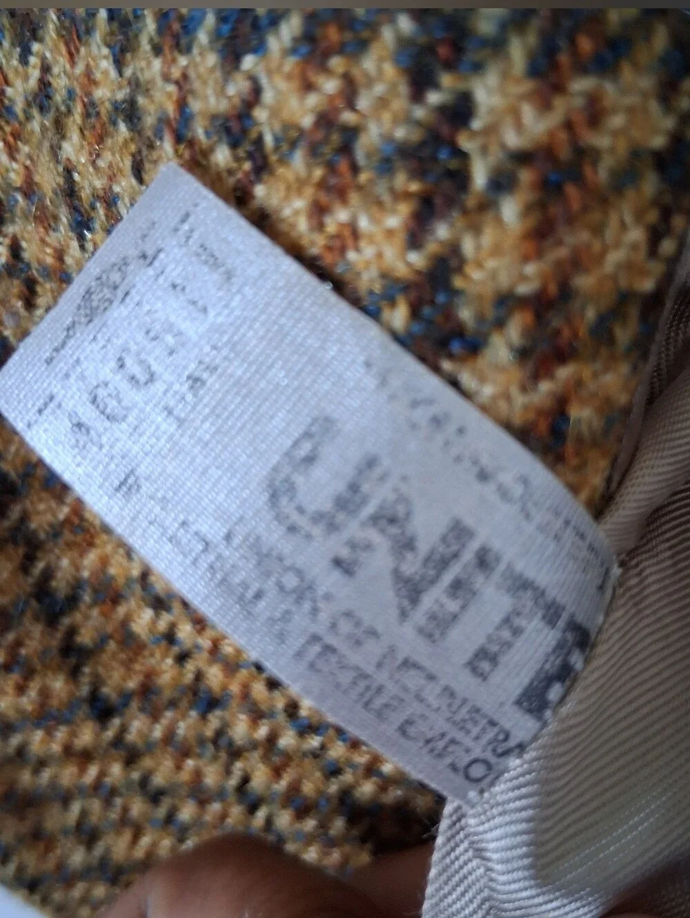 Tommy Hilfiger Men's Brown Blue Houndstooth Sport Coat Blazer 41R Vintage Wool